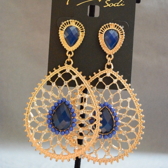 Thalia Sodi Jewelry - Thalia Sodi Gold-Tone Blue Teardrop Earrings